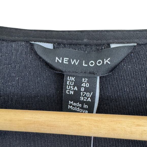 NWT New Look ASOS Silver Mirrored Sequin Twist Mini Dress size 8 - Picture 3 of 7